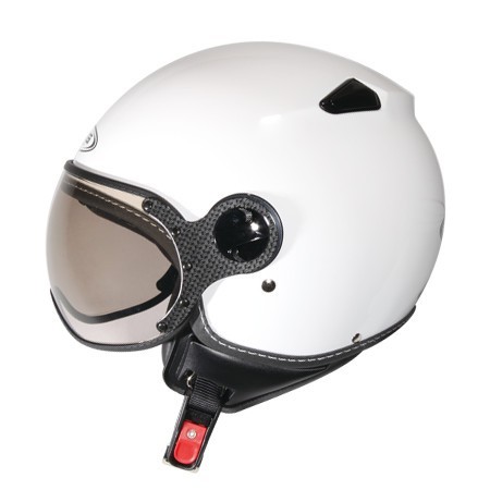 Zeus ZS210K WHITE GLOSSY RETRO SINGLE VISOR