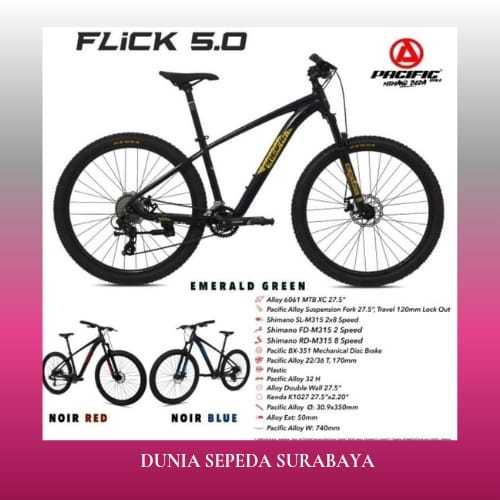 SEPEDA MTB 27.5 PACIFIC FLICK 5.0 ALLOY MURAH BERKUALITAS TERBAIK