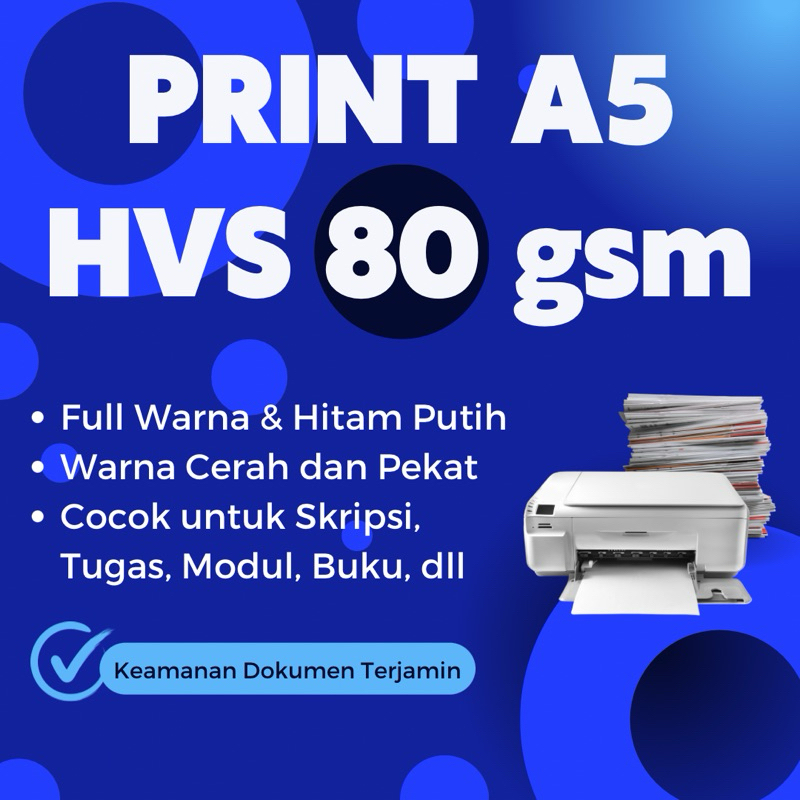 

[BISA INSTAN] Print HVS A5 80 gsm Berwarna Hitam Putih | Cetak Skripsi, Worksheet, Modul, Makalah, Brosur, dll