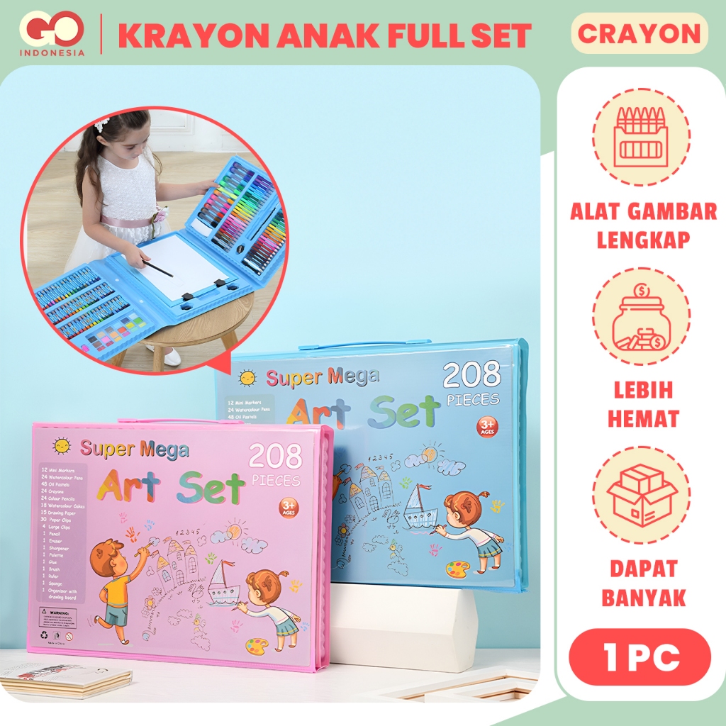 

GO - Alat Gambar Art Full Set 150PCS & 208PCS Perlengkapan Mewarnai & Lukis