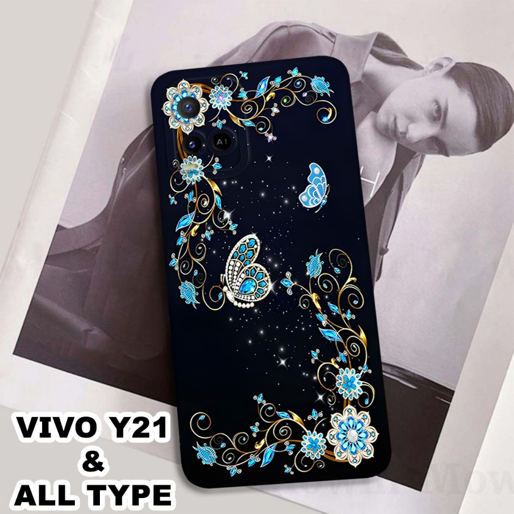 (GC24) Softcase karet Hp VIVO Y21/Y21A/Y21S/Y21T/Y33S | Case Kupu-Kupu | Case VIVO Y21/Y21A/Y21S Y21