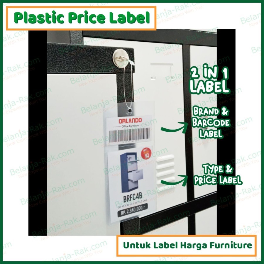 

Plastik Label Harga Furnitur, Keranjang, Rak Dll