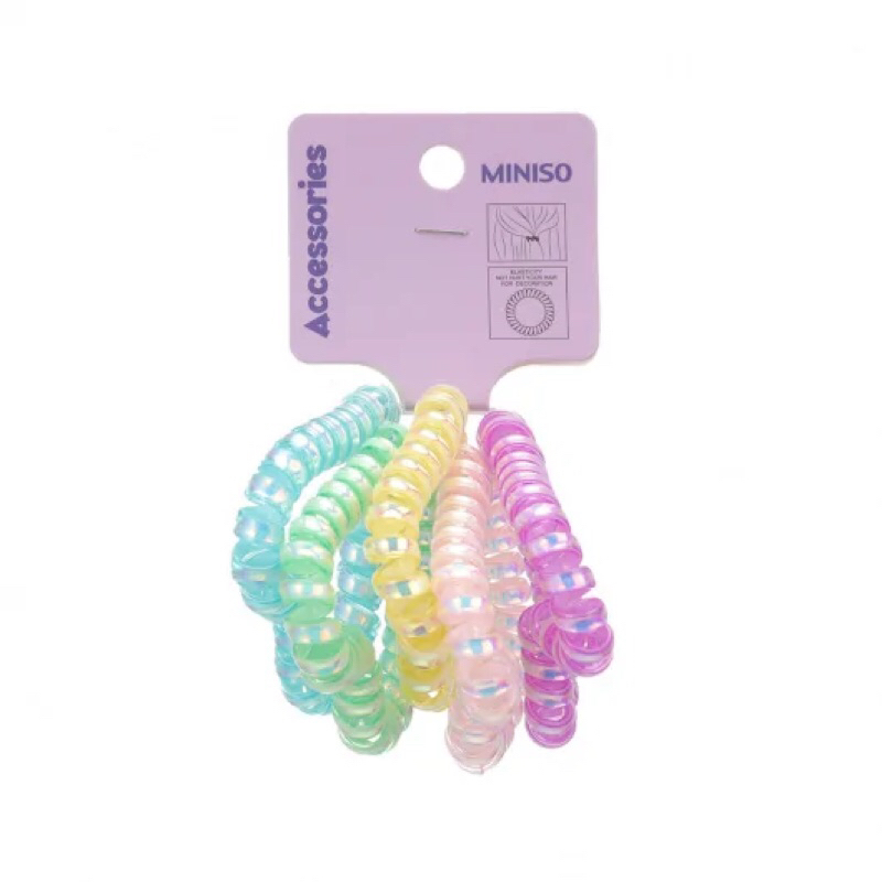 Miniso Spiral Hair Tie Full color / Miniso ikat rambut spiral