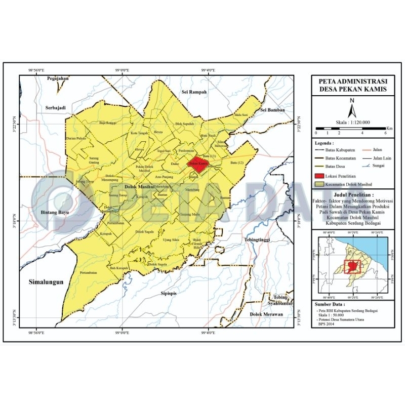 Jasa Membuat Peta Lokasi Penelitian/Administrasi Lokasi Penelitian (A3/A4)