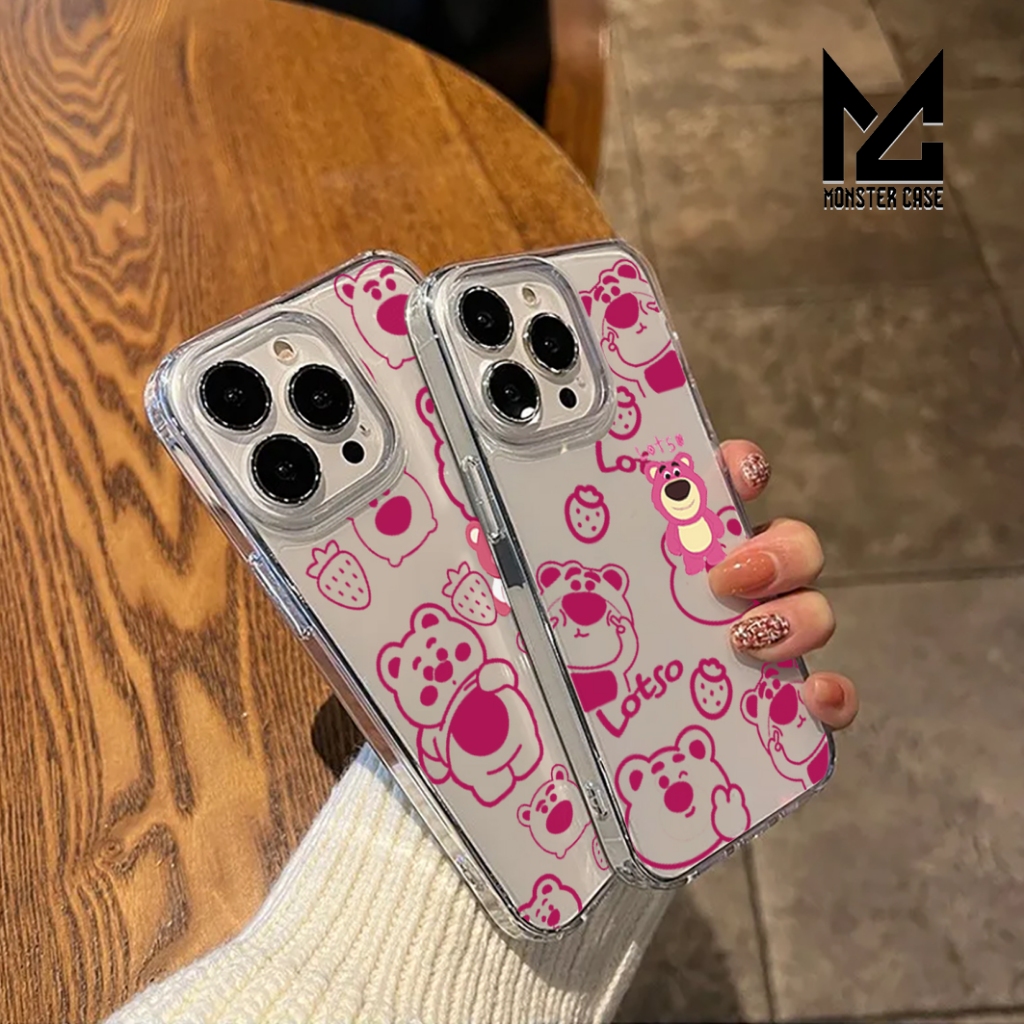 SOFTCASE BENING CLEAR CASE IPHONE 11 12 13 14 15 PRO MAX SERIES MOTIF LOTSO CUTE LUCU - MONSTERCASE