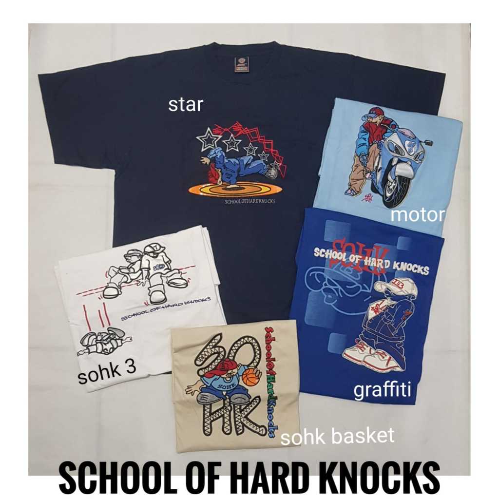 Kaos Oblong Lengan Pendek Unisex Pria Wanita Cowo Cewe Oversize Hip Hop Skate SOHK FUBU ECKO DC Scho