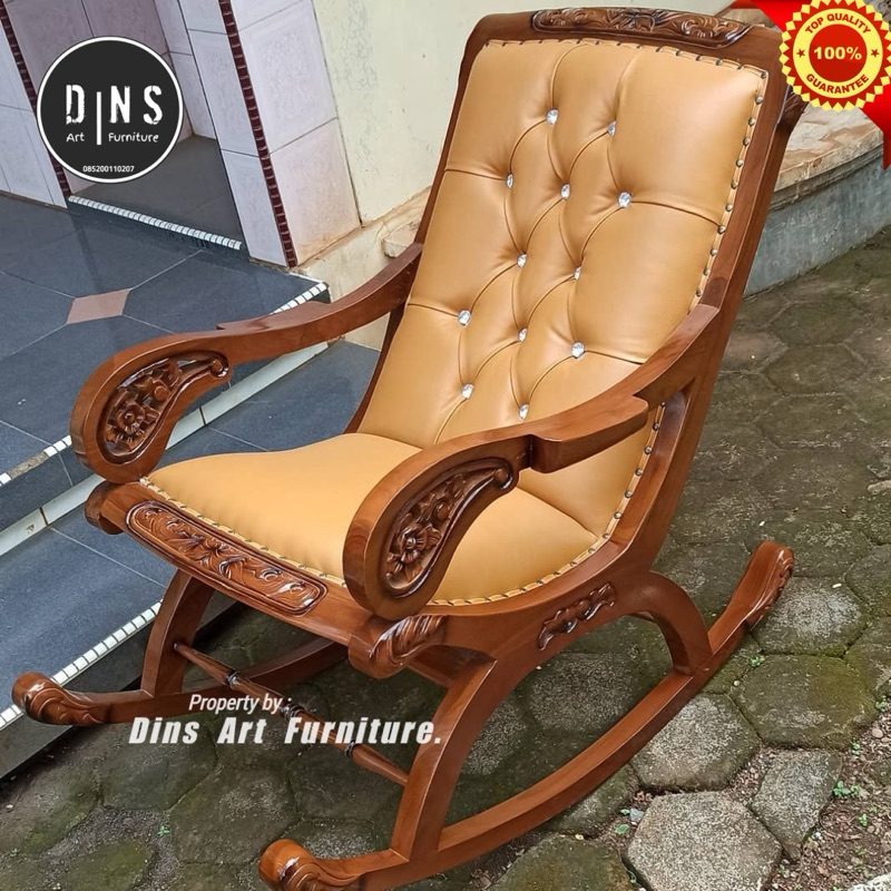 Kursi Goyang Sofa Kayu Jati / Kursi Goyang Malas Jati