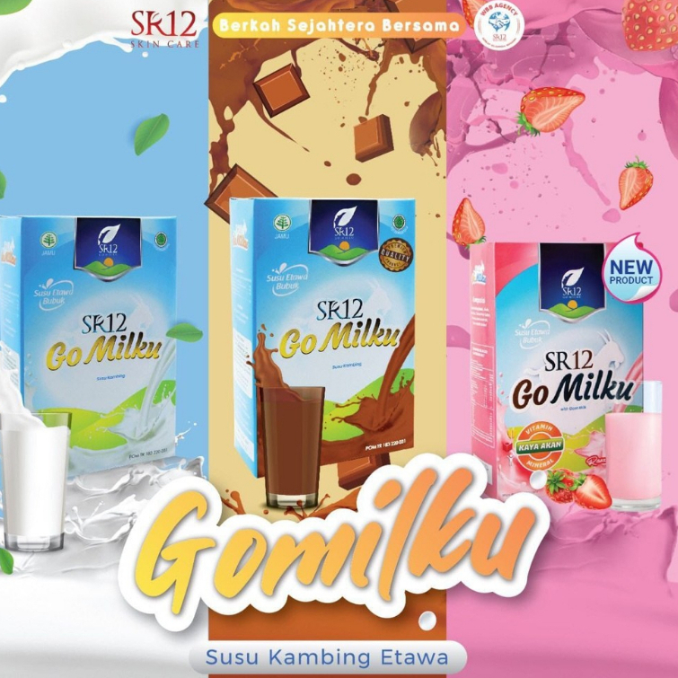 

GOMILKU SR12 SUSU KAMBING ETAWA NETTO 200gr & 600gr (Varian Rasa Coklat, Vanilla & Stroberi ).