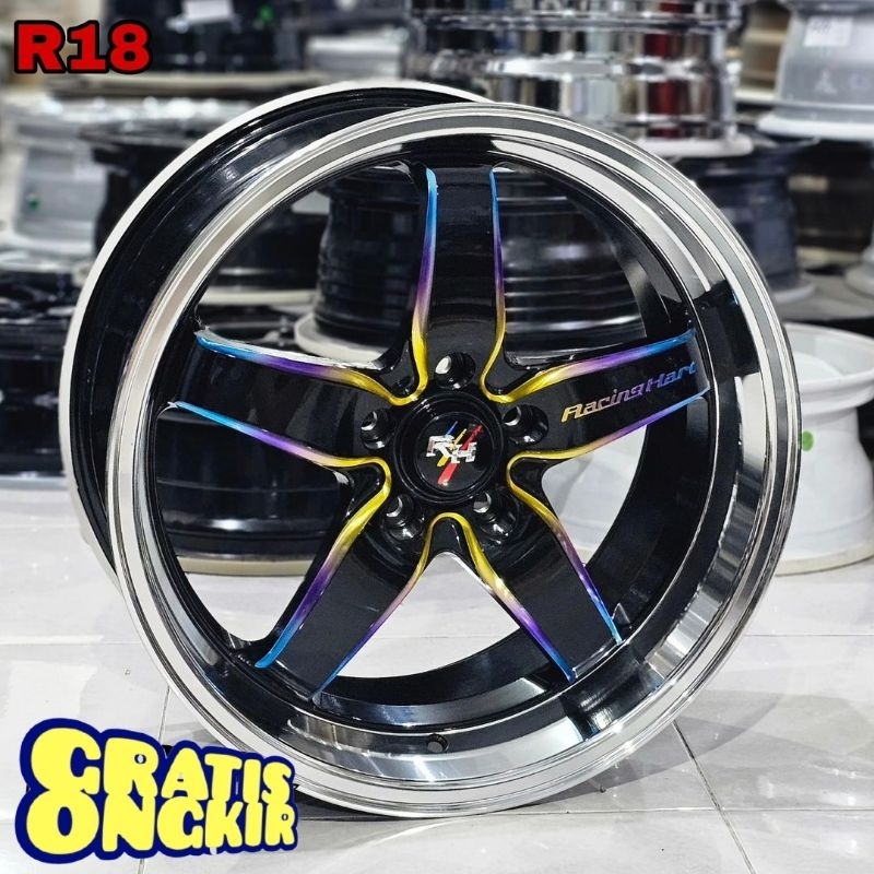 Velg mobil racing r18 RACING HART SAMLONG LEBAR 8,5 ET 35 velg mobil ring 18 Innova Reborn Venturer 