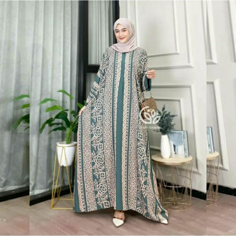 Emirat Kaftan Rayon Premium Grosir Klamby Kaftan Jumbo Maksi Busui Lengan Panjang Daster Kaftan