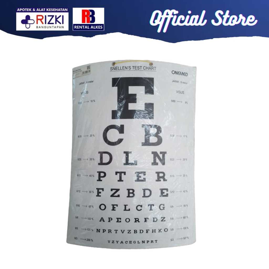 SNELLEN TEST CHART ONEMED - ALAT TES PENGLIHATAN MATA / ALAT TES RABUN JAUH
