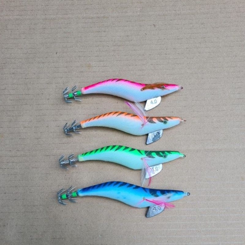 Umpan Pancing Cumi Squid Jig 4.0 glow in the dark