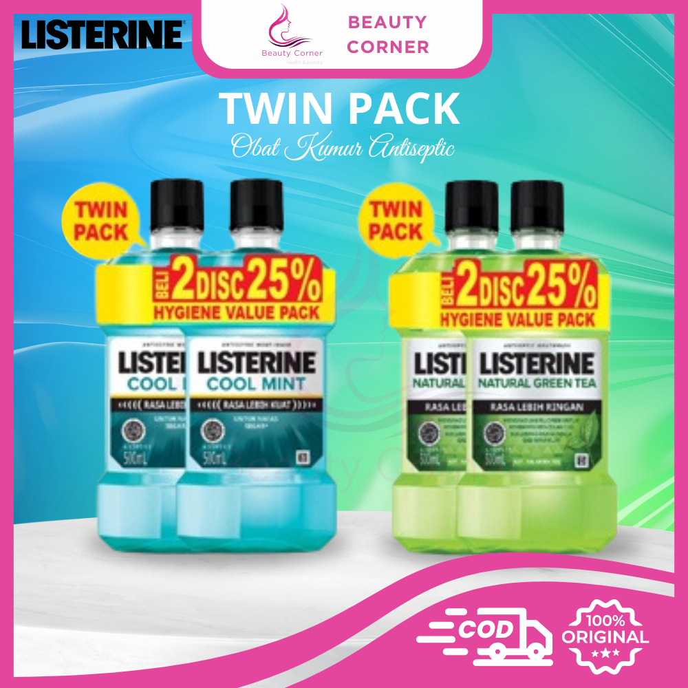 Listerine Twin Pack 500ml - Obat Kumur Antiseptic