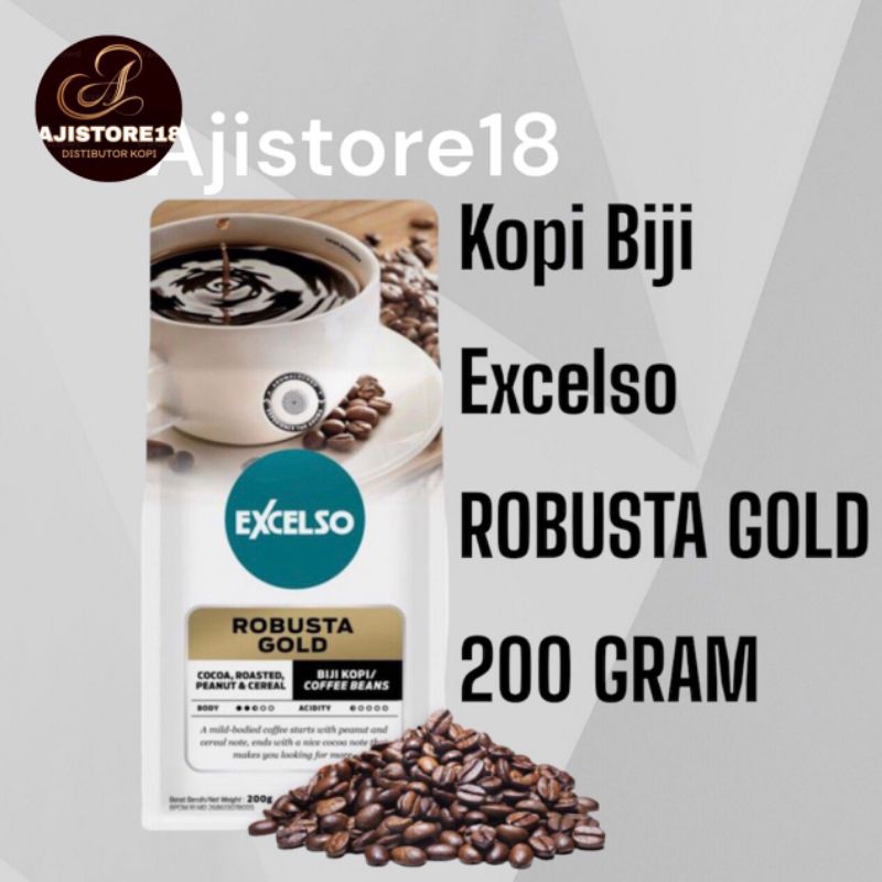 

Kopi Biji Excelso Robusta Gold 200g