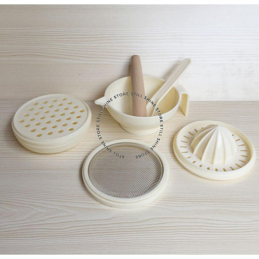 Set Mangkok Mangkuk Bebekan Parutan Alat Pembuat Bubur Makanan Anak Bayi Balita