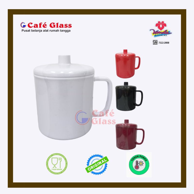 Mug tutup/Cangkir/Mug melamin 4"