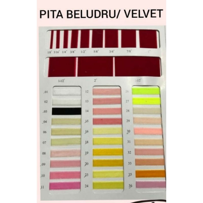 

1 roll - 6 mm | Pita Beludru | Pita Velvet 1 roll utuh (200 yard)