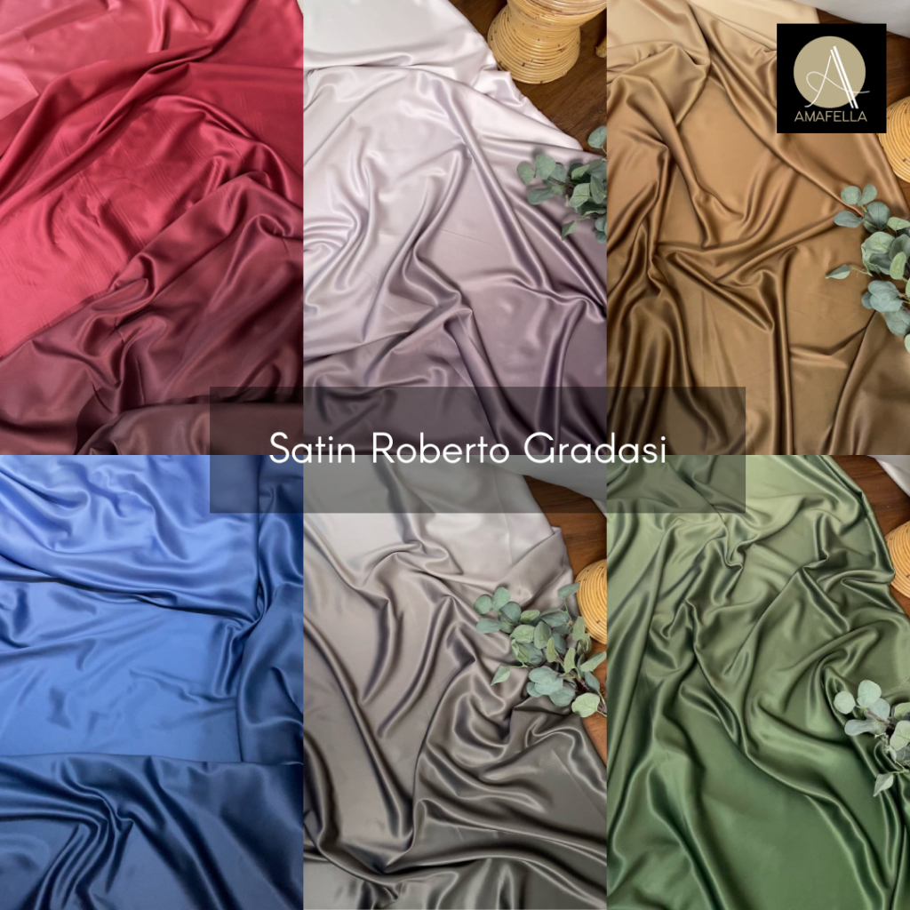 1/2 METER SATIN ROBERTO GRADASI/BAHAN DRESS/BAHAN SERAGAMAN BRIDESMAID ATAU KELUARGA