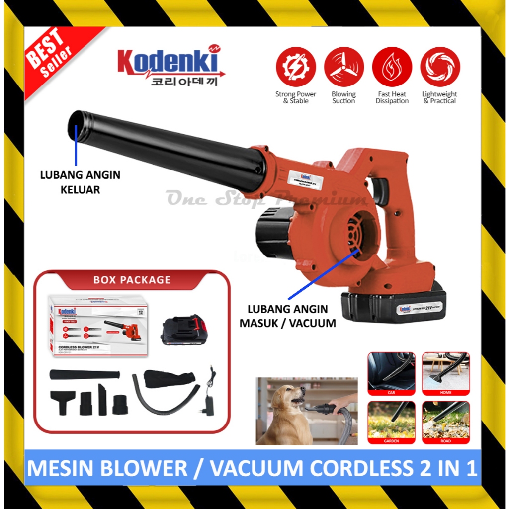 ALAT MESIN HAND BLOWER TANGAN BATERAI BATTERY CORDLESS WIRELESS TANPA KABEL MODEL KEONG 2IN1 2 IN 1 