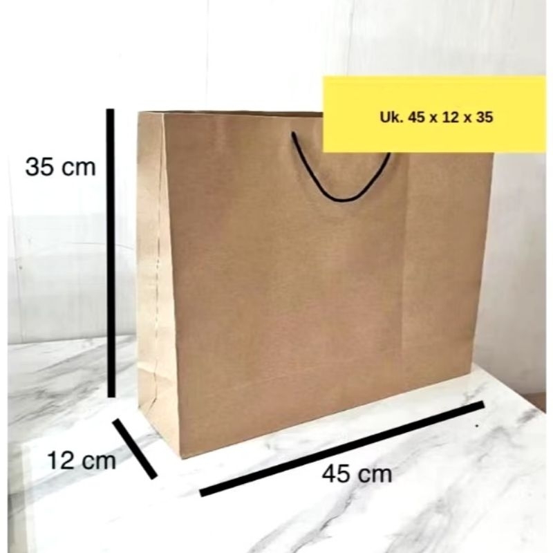 

Paperbag 45x12x35cm Polos Coklat Jumbo kotak sepatu totebag Tas Kertas Kado Kotak Sepatu Souvernir Pigor