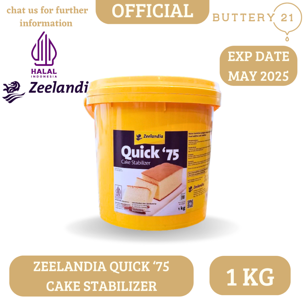 

ZEELANDIA QUICK '75 CAKE STABILIZER 1 KG/BAHAN KUE QUICK 75/PENSTABIL KUE