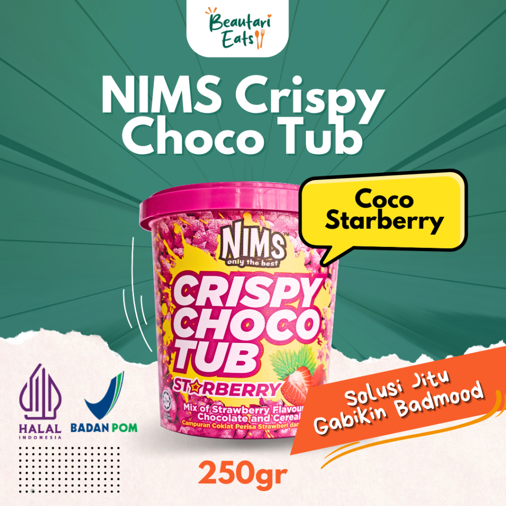 

[ Starberry ] Cereal NIMS Crispy Choco Tub Berbalut Coklat 250gr