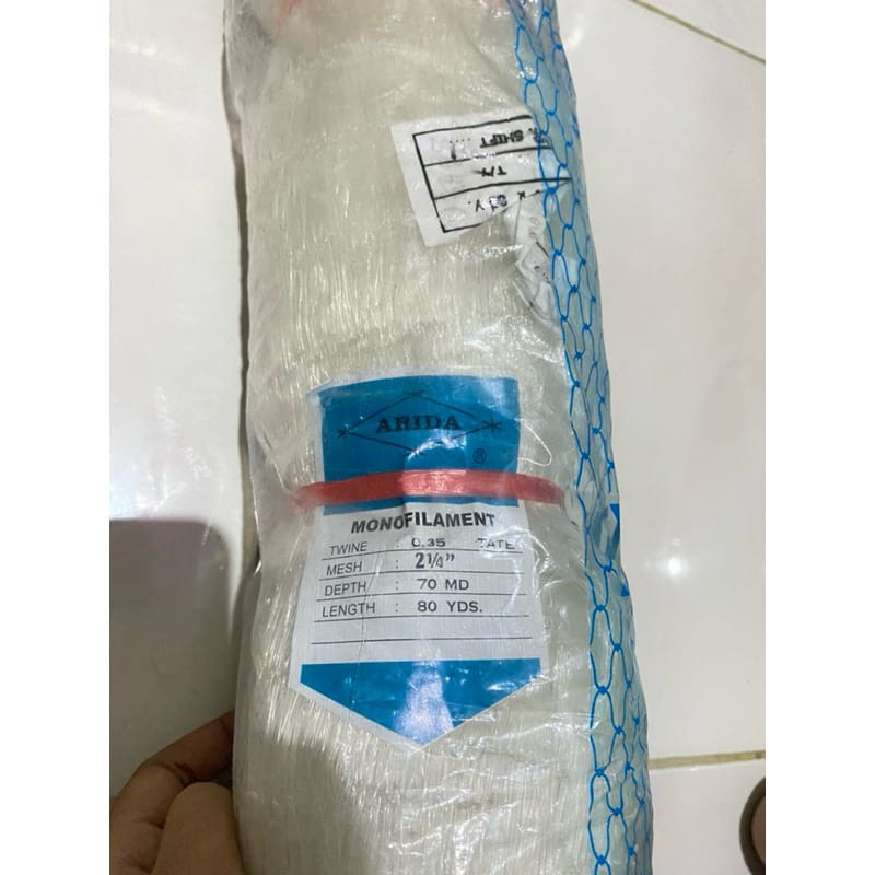 JARING IKAN ARIDA 0.35 2 1/4 70MD/80YDS TATE / JARING PUKAT IKAN ARIDA