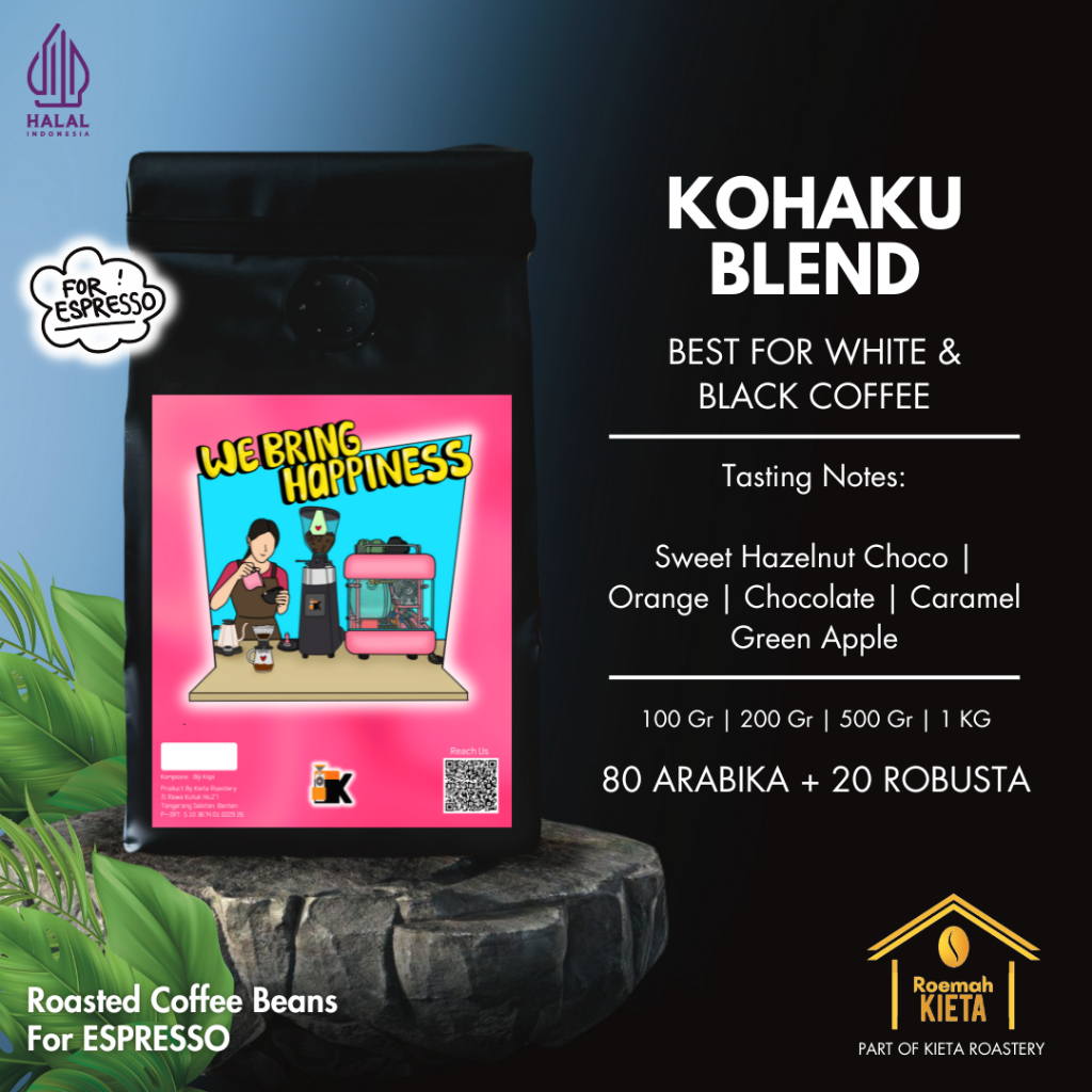 

Roemah Kieta - Biji Kopi KOHAKU Kopi Susu Blend 80% Arabika | Bubuk Roasted Espresso Coffee Beans