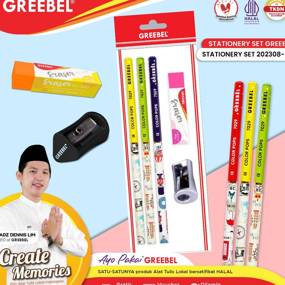 

MURMER GREEBEL STATIONERY SET 2238111StationaryStationery Set alat tulis ATK