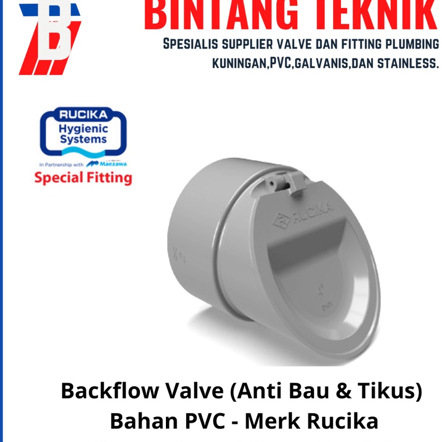 berkualitas Backflow Valve 3 inch PVC Rucika
