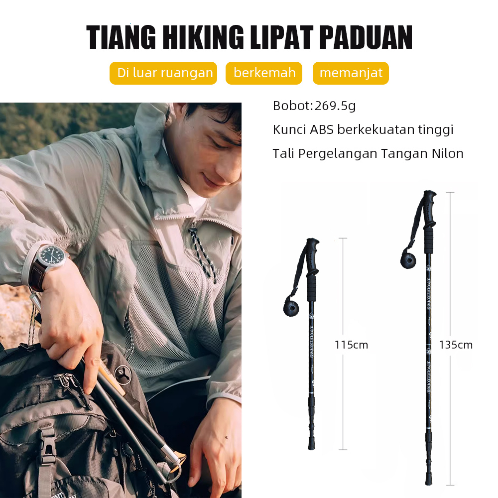 NR Tongkat pendakian gunung/tongkat pendakian (tanpa senter)/tongkat pendakian luar ruangan yang