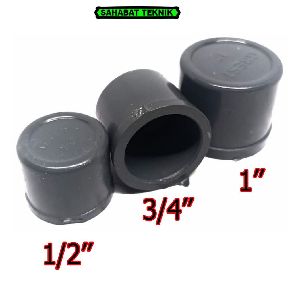 Dop Polos PVC Tutup Pipa 1/2 Inci 3/4 Inci 1 Inci / Dop Polos Fitting Pipa PVC 1/2'' 3/4'' 1'' inch