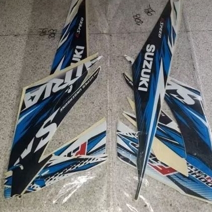 STRIPING STIKER SATRIA FU 150 FACELIFT TAHUN 2013 STIKER SATRIA FU 150 FL PUTIH BIRU 2013