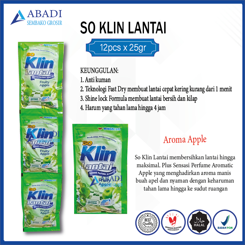 So Klin Lantai Sachet - Soklin Lantai Renceng 12 Sachet - Pembersih Lantai