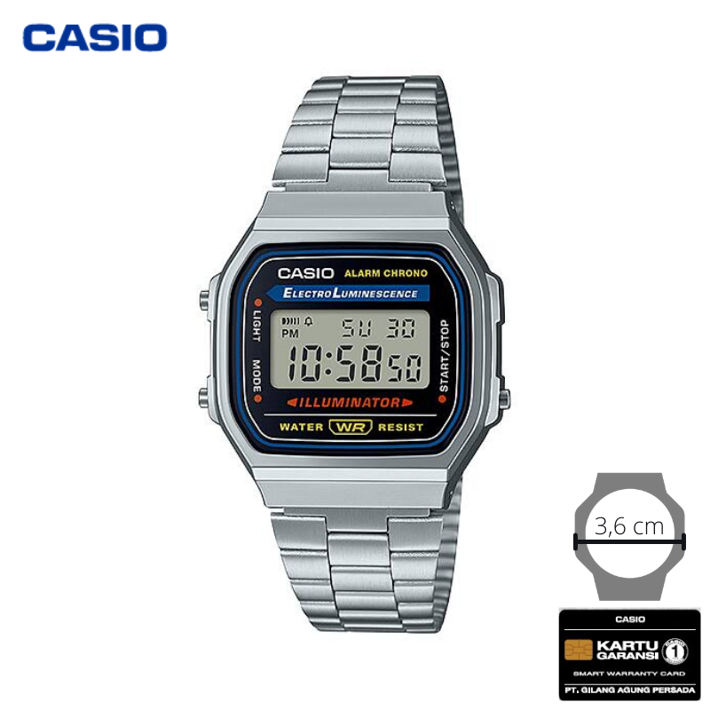 JAM TANGAN CASIO WANITA CASIO A-168WA-1A / A168WA CASIO ORIGINAL