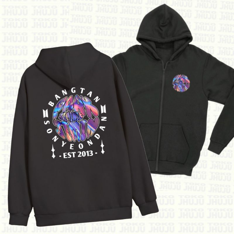 Hoodie ZIPPER Sablon Bangtan Park Jimin Chrome Texture Streetwear DB