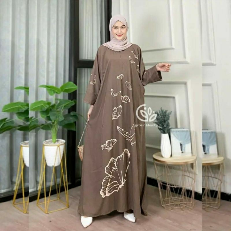 Butterfly Kaftan Rayon Premium Grosir Klamby Kaftan Abaya Busui Lengan Panjang Kaftan Jumbo LD 150 D