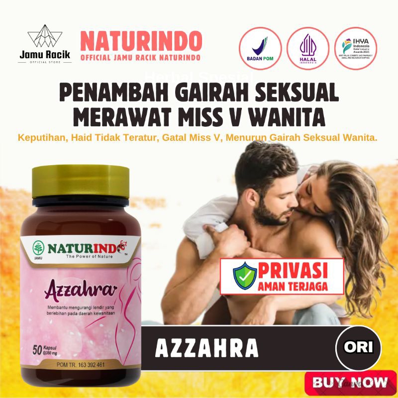 Obat Kuat Wanita Perangsang Penambah Gairah Seksual Original Azzahra Naturindo BPOM Isi 50 Kapsul