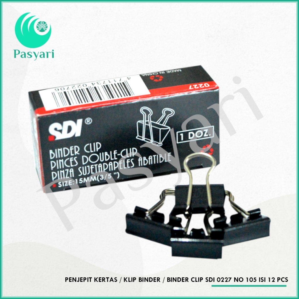

Penjepit Kertas / Klip Binder / Binder Clip SDI 0227 No 105 / per 12 pcs