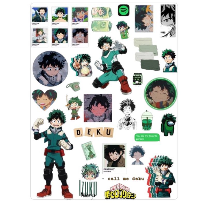 

stiker anime my Hero academia, deku bakugo per 1 lembar