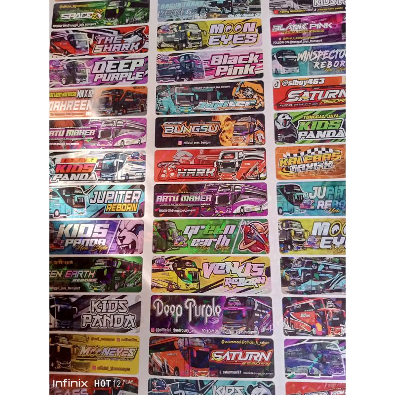 

stiker hologram bus mania 45 isi PCs