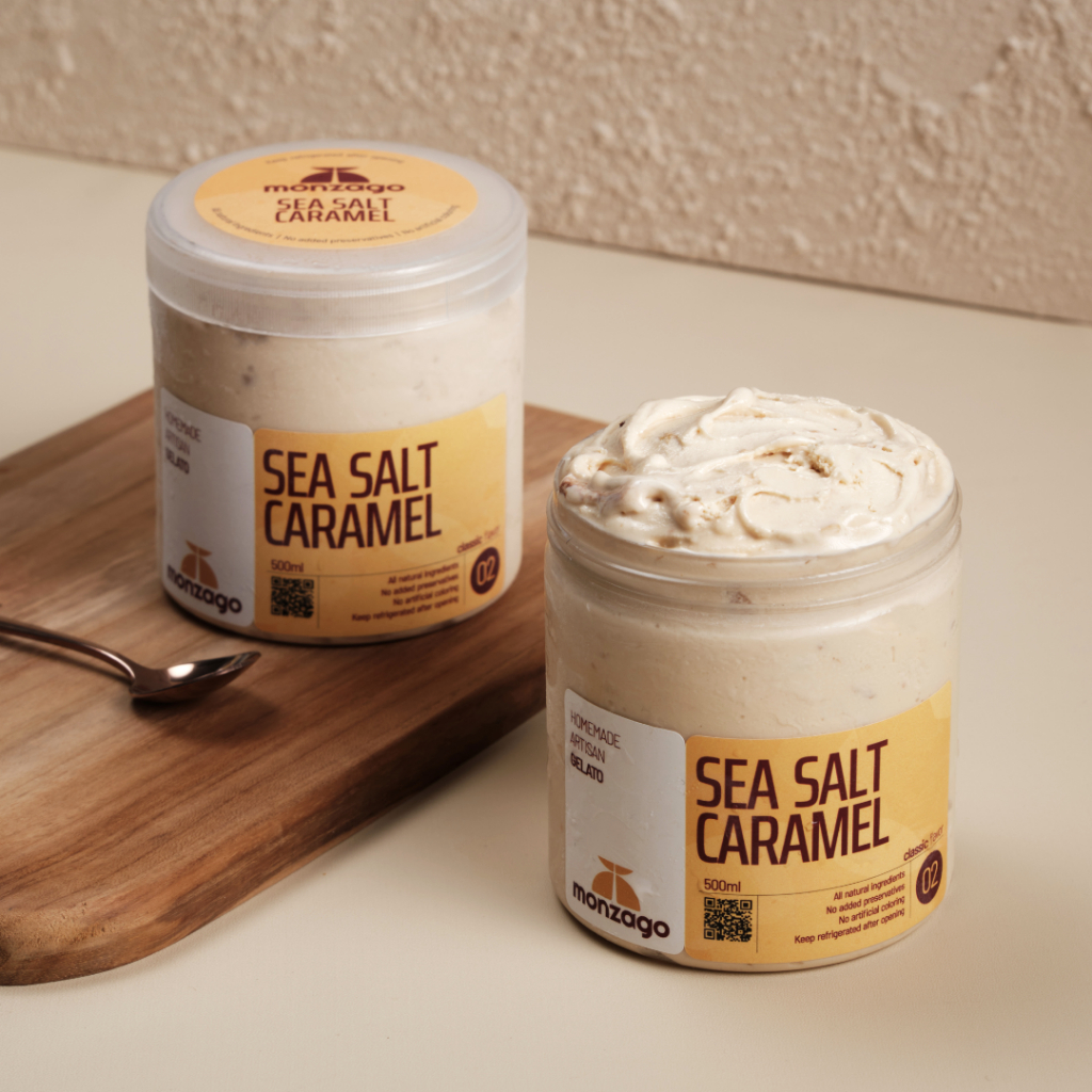 

Monzago - Gelato / Ice Cream / Sea Salt Caramel / Ukuran jar 500 ml