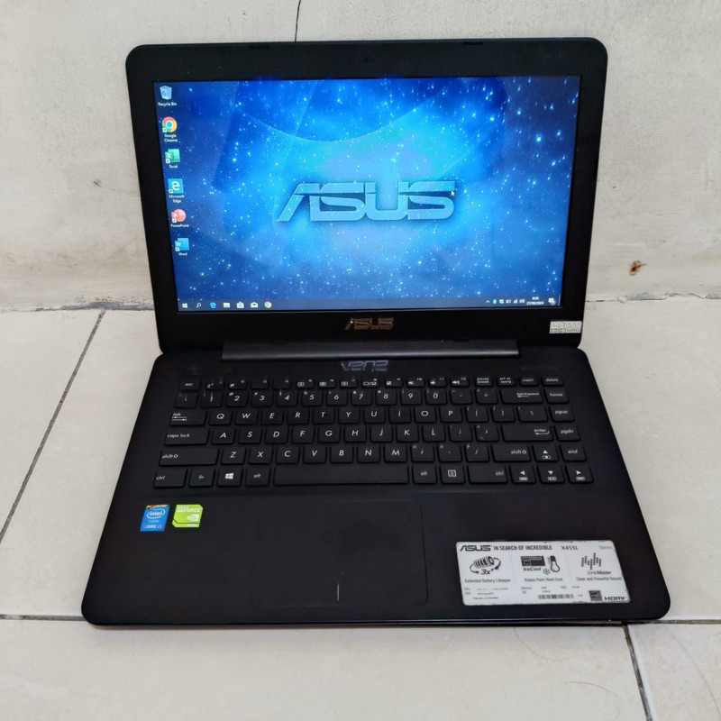 Laptop Asus X455LJ, Model Slim, Editing Dan Gaming, Spesifikasi Intel Core i3 - 5010U  2.1Ghz Double
