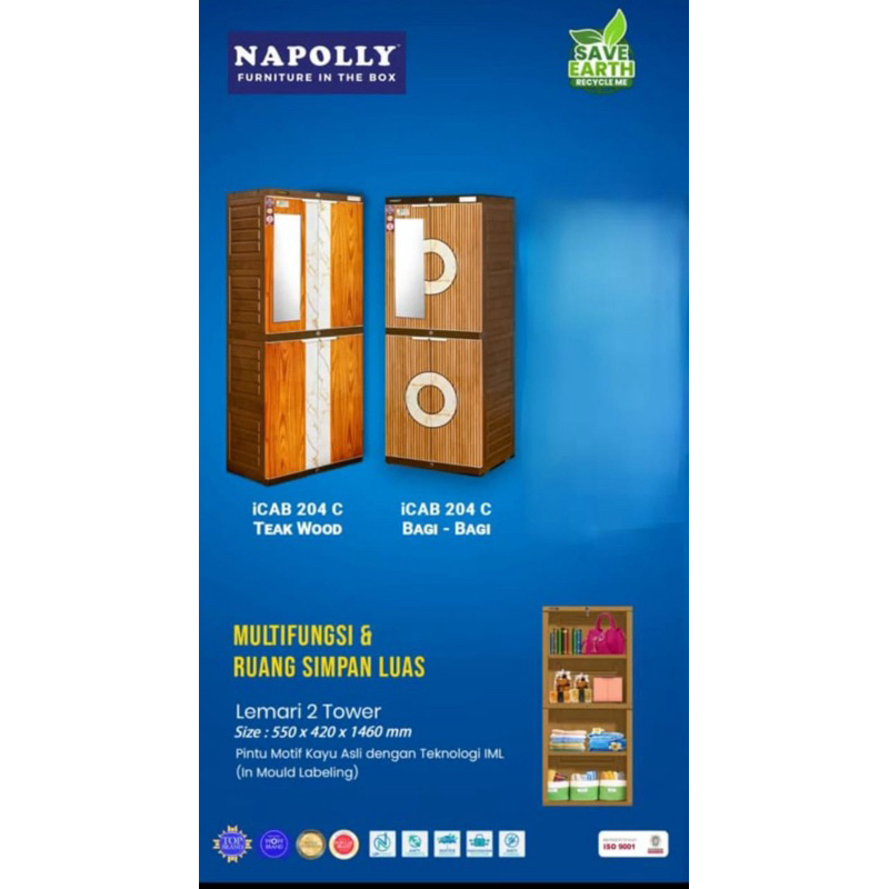 lemari plastik napolly 2 pintu