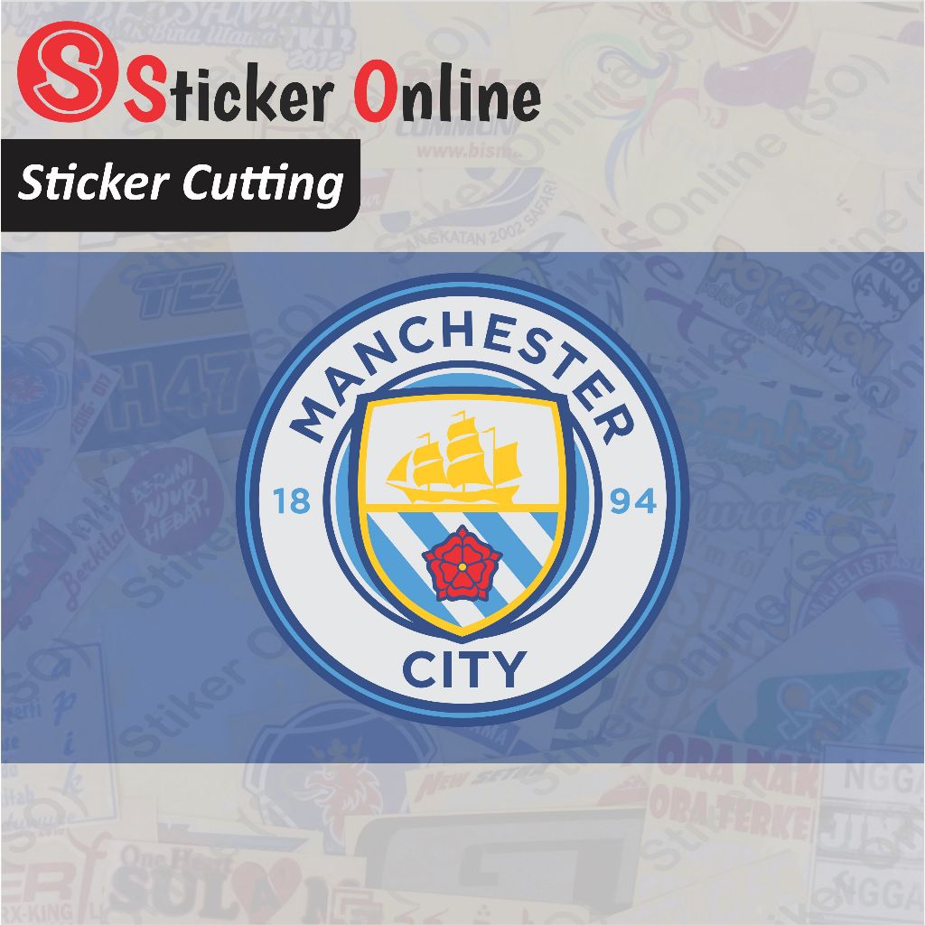 Stiker Manchester City | Sticker Cutting Manchester City Motor Mobil