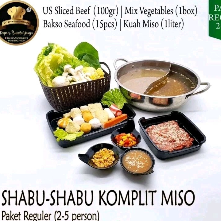 

Paket Shabu Shabu Komplit Reguler Miso 2-5 org Halal (Steamboat/Hotpot/Suki)