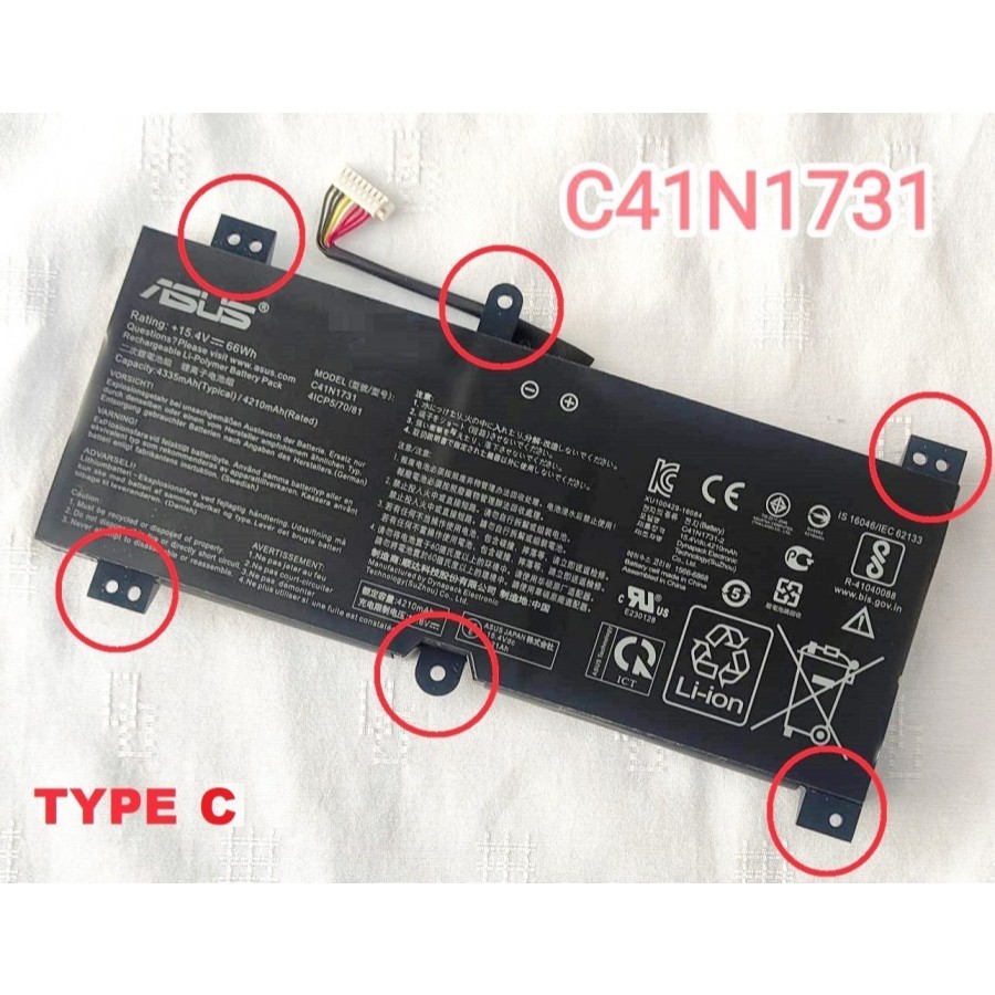 Baterai ORIGINAL ASUS ROG Strix Hero II ROG Strix SCAR II GL504 GL504GM C41N1731