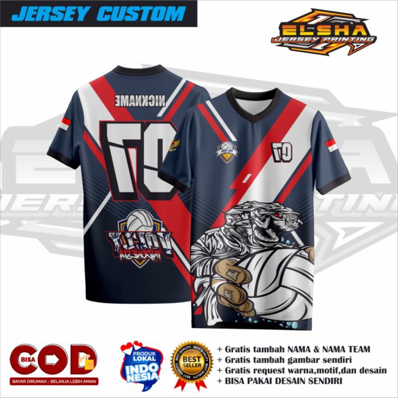 JERSEY VOLI FULL PRINTING/JERSEY VOLI CUSTOM NAMA/JERSEY VOLI WANITA/JERSEY VOLI PRIA/JERSEY VOLI BE