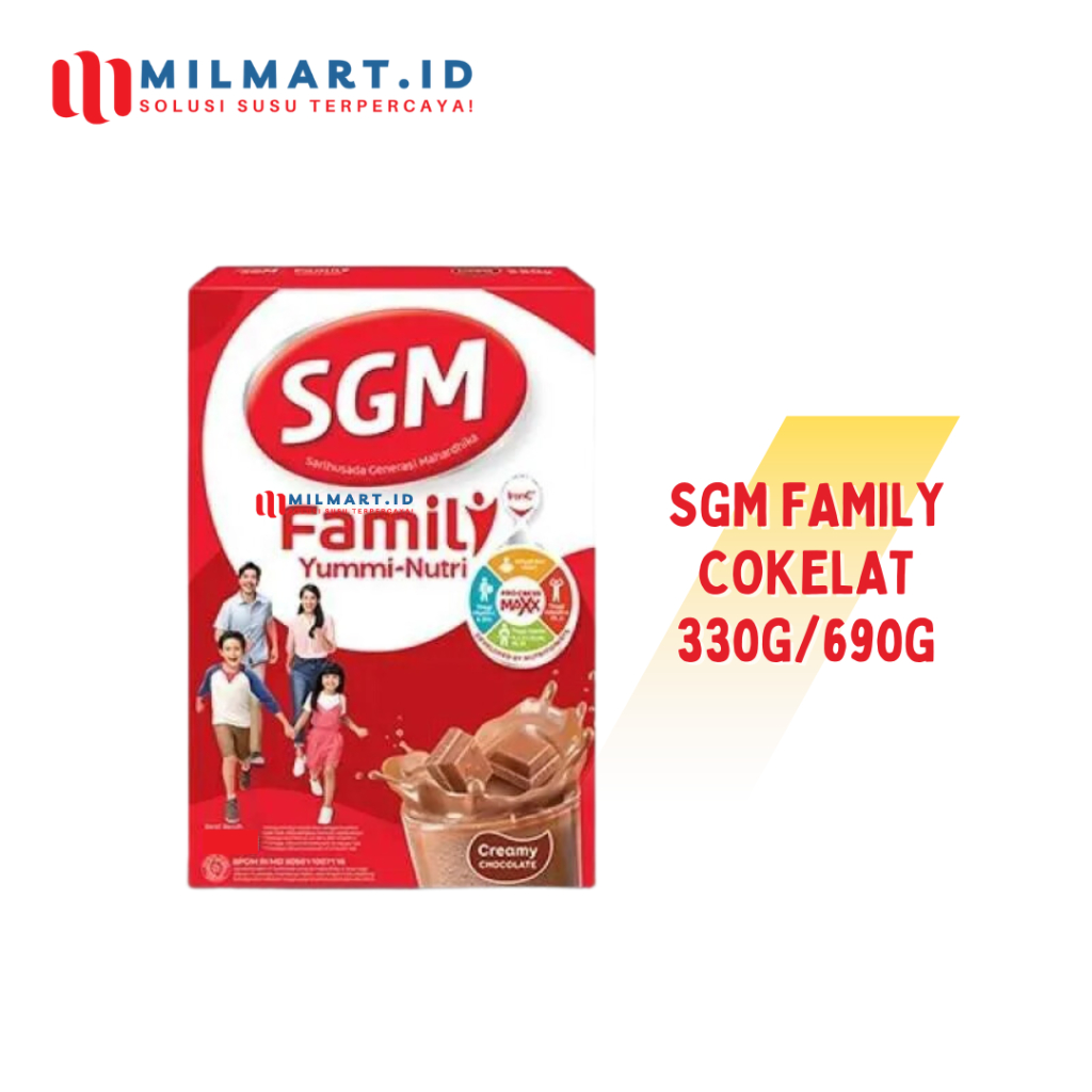 

SGM FAMILY YUMMI NUTRI CREAMY CHOCOLATE SUSU KELUARGA 330G/690G RASA COKLAT