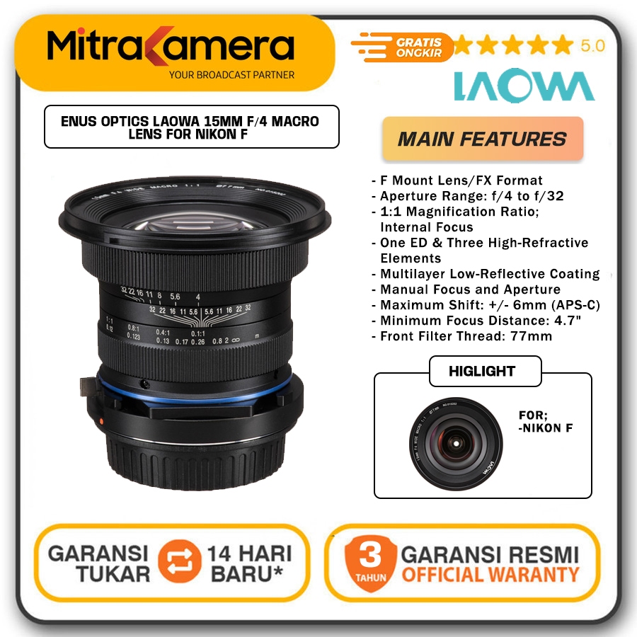 Laowa 15mm F/4 Wide Angel Macro Lens for nikon f